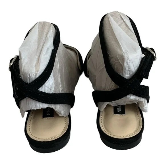 Nine West Briy Black Suede Flats Women’s Ankle Strap Pointed Toe Size 6 - Picture 10 of 14